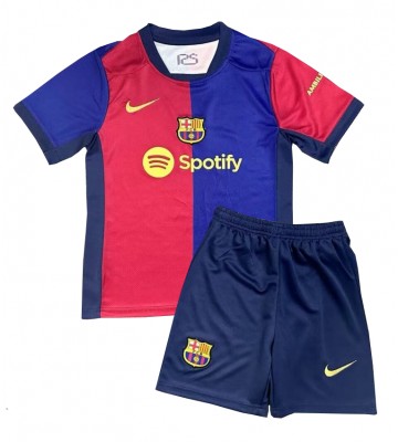 Barcelona Replika Babytøj Hjemmebanesæt Børn 2024-25 Kortærmet (+ Korte bukser)